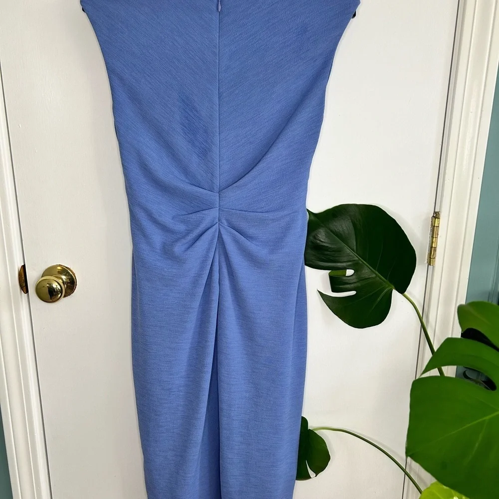 Adrianna Papell Blue Tie-Front Wrap Dress – Size 10 - Picture 4 of 12